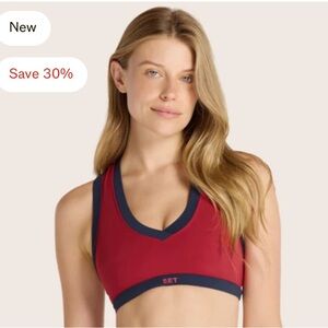 SET Active AirLuxe Racerback Women's Red and Navy Sports Bra